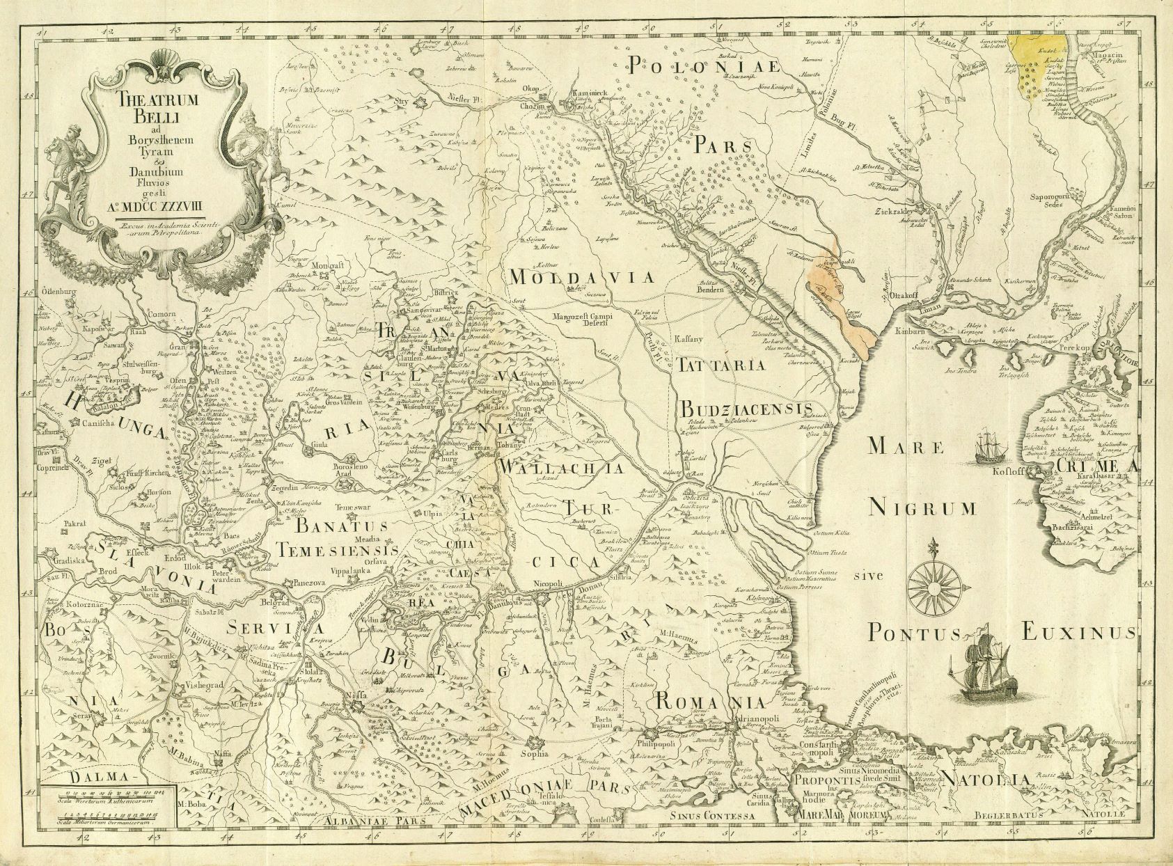 Карта театра войны 1737 года